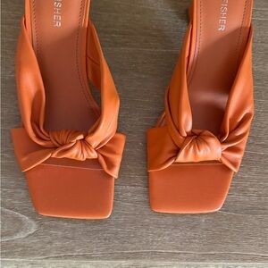 Women's Orange Knotted Sandals